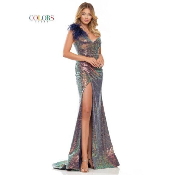 NEW Navy/Copper sequin promdress size 8